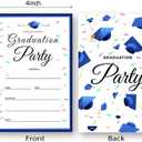 6 x Graduation invitations blue with envelopes Grad Celebration Announcement Cards 20 Pack (003) (GRAD(077))