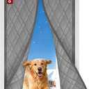 AEOCOO Insulated Door Curtains, Fit Size up to 36 x 80 Inches for Doorways/Front/Back/Basement, Magnetic Thermal Door Cover for Winter, Oxford Filled with Thick Cotton to Keep Warm, Grey, Diamond