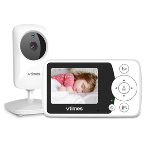 Baby Monitor with Camera and Audio, Video Baby Monitor No WiFi Night Vision 2.4" LCD Screen Portable Baby Camera Monitor Alarm Lullaby Temperature Sensor and 1000ft, Ideal for Baby/Elderly/Pet