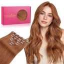 WENNALIFE Clip in Hair Extensions Real Human Hair, 18 Inch 120g 7pcs Cinnamon Terra Copper Remy Hair Straight Natural Extensiones De Cabello Humano Con Clip Ins