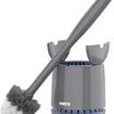 MR.SIGA Toilet Bowl Brush and Holder, Premium Quality, with Solid Handle and Durable Bristles for Bathroom Cleaning, Gray, 1 Pack