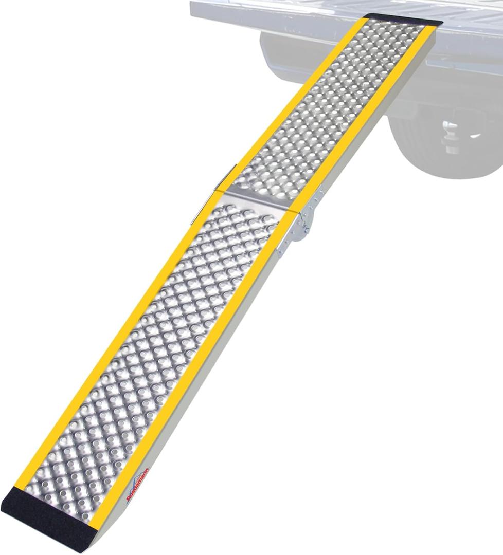 Ruedamann 1PC 79'' Aluminum Dirt Bike Ramp, 600 lbs Capacity, Folding Motorcycle Loading Ramp for Truck, Powersports Ramp for Lawn Mower, ATV, UTV, Bike, E-Bike
