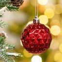 Amooca 45pc 2.36'' Christmas Ball Ornaments Xmas Tree Hanging Decoration for Festival Party Home Holiday Wedding Decors Shatterproof Plastic Balls Red & Silver & White