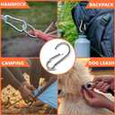 Large Spring Snap Hook Carabiner, 304 Stainless Steel Heavy Duty Carabiners Clip, Stainless Steel Spring Snaps Hooks Carabiners Outdoor (Silver)