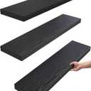 BAYKA Floating Shelves 22.5 inches, Wall Mounted Shelves Rustic Wood for Bathroom, Bedroom, Living Room, Floating Shelves for Books/Storage/Decor with 22lbs Capacity(Satin Black,Set of 3)