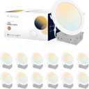 12 Pack Recessed Lighting 7 Inch with Junction Box, 5CCT 7 Inch LED Recessed Lights Dimmable 2700K/3000K/4000K/5000K/6000K, 16W 1300lm Ultra Thin Recessed Lighting - ETL and Energy Star Certified