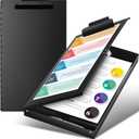 1 Pcs 11 x 17 Inch Aluminum Clipboard with Storage Metal Clipboard High Capacity Clip for Student Teacher Nurse, Black