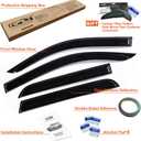 Outside-Mount Rain Guards Window Visors for 2015-2026 Ford F-150 SuperCrew & 2017-2026 Raptor/F-250/F-350/F-450/F-550 Super Duty SuperCrew Wind Deflector Dark Smoke 4-Piece Set with Thicker