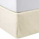 Amazon Basics Lightweight Pleated Bed Skirt, Queen, Beige, Solid