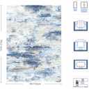 5x7 Area Rugs, Abstract Morden Soft Washable Rug, Non-Slip Low Pile Rugs for Living Room, Bedroom, Dining Room, Home, Office(Rust Blue/Brown)