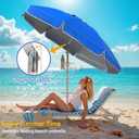 Colorsoul Portable Beach Umbrella with Sand Anchor, Large Beach Umbrellas for Sand Heavy Duty Wind Portable, Push Button Tilt and Air Vent UPF 50+ Protection