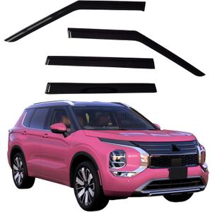 Window Visors Rain Guards Compatible with 2022-2026 Mitsubishi Outlander, Side Window Wind Deflectors Vent Shades Out-Channel Accessories, Dark Smoke 4 Pcs, 2023 2024 2025(Excludes Sport Model)