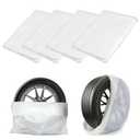 Wuyaoyao 4PCS Tire Covers, 38"×47" Large Spare Tires Cover, HDPE Plastic Tire Bags for Storage & Transport, Waterproof Dustproof Wheel Cover, Universal Tires Storage Bag for Most Vehicles (4 PCS)