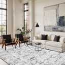 Area Rugs 5x7, Washable Grey Rugs for Living Room, Bedroom, Vintage Boho Indoor Soft Carpet for Dining Room, Low Pile Rugs for Office, Farmhouse