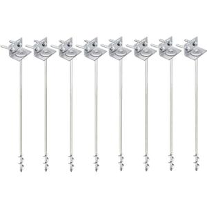 Ground Anchors Screw In - 24" Set of 4,6,8 with Brackets and Drill Bit - Earth Anchors - Mobile Home Anchors - Storage Shed Anchor Kit - Swing Set Anchors for Metal Swing Set - Playset Anchors - Ties
