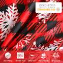 JSD Red Buffalo Plaid Snowflakes Duvet Cover Set Queen Size, 3 Piece Christmas Winter Printed Microfiber Comforter Covers