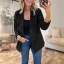 luvamia Blazer Jackets for Women Work Casual Office Long Sleeve Fashion Dressy Business Outfits (Black, L)