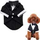Heliltd Dog Suit with Bow Tie Pet Tuxedo for Small Dogs Cats Formal Cat Clothes Puppy Outfits Pet Costume for Wedding Birthday Halloween(Middle