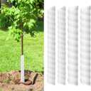 2Pcs Tree Trunk Protector-2 Size Plastic Spiral Tree Guard Tree Trunk Protector Wrap Tree Bark Protector Tube Tree Wraps to Protect Bark Tree Saplings from Deer Cats Rodents Rabbit Mowers (White)