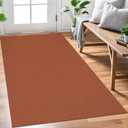 EARTHALL Woven Area Rug 3x5 Ft Washable Rugs for Entryway Braided Non Slip Rubber Backed Throw Rugs Door Mat Indoor Outdoor Entrance Cotton Carpet for Kitchen Foyer Front Door, Rustic Orange/Tan