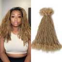 Sisterlocks Locs Extesnions Human Hair 0.2cm Thickness Micro Locs Curly Tips, Full Handmade Interlocking Permanent Soft Dreadlock Extensions (Brown 27# 0.2cm, 12 Inch 30 Strands)