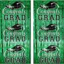 6 x Gradution Party Suppiles Backdrop Decoration 2026, Claas of 2026 Streamer Tinsel Foil Fringe Curtains, Photo Booth Prop Backdrop, Green Grad Photo Backgrounds