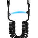 AGVEE 2 Pack 3ft Coiled Short USB-C to USB-C Charging Cable [USB-IF Certified] 60W PD Fast Charger Cord in Car for iPhone 17/16/15 CarPlay, Galaxy S25 S24 S23 S22 S21 S10, Google Pixel, Black