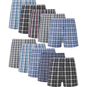 JupiterSecret Men's Underwear Woven Boxers for Men Pack Cotton Boxer Shorts Elastic Waistband (Medium)