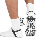 Muezna Men's Non-Slip Yoga Socks, Anti-Skid Pilates, Barre, Bikram Fitness Hospital Slipper Socks with Grips