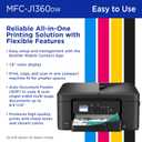 Brother Work Smart 1360 Wireless Color Inkjet All-in-One Printer with Automatic Duplex Printing and 1.8 Color Display | Includes Refresh Subscription Trial(1) (MFC-J1360DW) (Uses LC501 Series Inks)