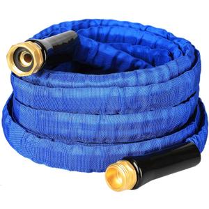 YOTOO Garden Hose 25FT, Lightweight, Durable, Flexible, Non-Expanding, Kink-Free Water Hose with Solid Brass Fittings for Outdoor, Watering flants and flowers, Car WashBlue