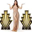 2 Pcs 3.1 ft 1920's Theme Awards Night Party Decorations Party Decor 20's Art Decor Cardboard Stand-ups Cutout Night Props Stand up for Roaring Music Theme Supplies