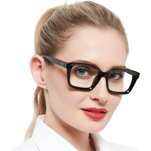 OCCI CHIARI 1.25 Bifocal Reading Glasses Women Blue Light Blocking Oversized Readers 1.0 1.25 1.5 1.75 2.0 2.25 2.5 2.75 3.0 3.5(Black,1.25)