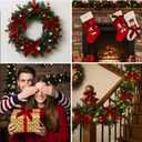 2 x 24pcs Velvet Bows for Christmas Tree - Red Bows for Christmas Tree for Garland Wreath Rustic Crafts Gift Indoor Outdoor Xmas Decorations