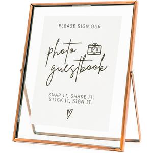 Calculs Copper Floating Picture Frame, 10x8 inches, Picture Frame for Wedding, Mother's Day, Grandparents Day