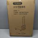 Folding Trolley for Moving, 330 lbs Heavy Duty Luggage,4 Wheel Foldable,Expandable Platform with Bungee Cord, Portable Moving Utility Carts Cart Utility Carts Trolley Cart, (Black, L)