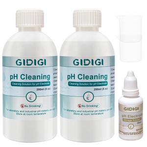pH Cleaning Solution 250ml*2 and pH Electrode Storage Solution 30ml* 1 for pH Meter Electrode,Conductivity Probe Cleaning Cleanser