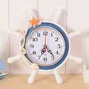 BESPORTBLE Wall Clock Ship Wheel Shape Clock Beach Decorative Wall Watch for Nautical Nursery Room Bedroom Decoration (Random Color)