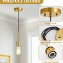 Luvkczc Pendant Light Kit, E26 Lamp Socket Vintage DIY Pendant Light Cord, Semi Ceiling Hanging Light Fixtures, Adjustable Hanging Light Kit for Kitchen Island, Dining Room, Bedroom(Gold)