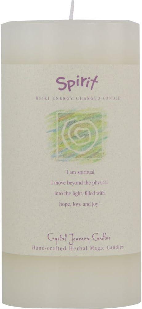 6" X 3" Crystal Journey Herbal Magic Reiki Charged Pillar Candle - Spirit
