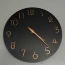 Mosewa 12 Inch Black Wall Clock Battery Operated Silent Non Ticking Modern Simple Minimalist Decorative for Kitchen Bedroom Home Office Bathroom Living Room