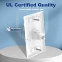 2 x VCE Ethernet Wall Plate (UL Listed), 1-Port Cat6 Female to Female Wall Jack, Keystone Wall Plate with RJ45 Keystone Inline Coupler, White (2-Pack)