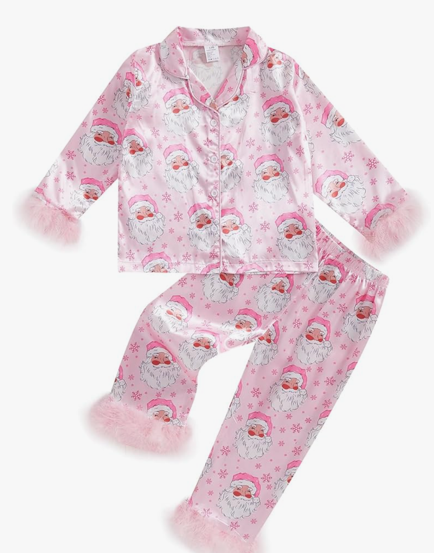 Twopumpkin Toddler Girl Boy Halloween Satin Silk Pajamas Button Down 2 Piece Pajama Set Little Kids Girls Pjs Nightgown Medium