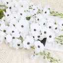 42'' Long Stem White Delphinium Artificial Flowers for Tall Vases 4PCS Fake Hollyhock Silk Flowers Realistic Larkspur Faux Flower for Home Wedding Table Decor Floral Arrangement (Pure White)