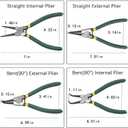 4 PCS Snap Ring Pliers Set, Heavy Duty Circlip Pliers Kit 7 Inch for Snap Ring Removal tool Retaining Straight Bent Lock Ring Pliers Set with Storage Case