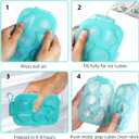 2 x 6-Piece Silicone Ice Cube Mold Set with Lid | Sphere, Sun, Cloud & Star Shapes | Leak-Proof & Dishwasher-Safe | Reusable Fun Ice Trays for Cocktails, Coffee, Kids Drinks (Blue-Green)