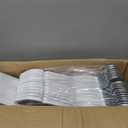 50 Pack Slim Plastic Clothes Hangers,White | 17.7 in adult size, 0.2 in profile, non-velvet ABS, anti-slip grooves, Closets/dorms/laundry