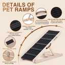 Dog Ramp for Bed - Foldable Small to Large Dog Ramp for Couch - 6 Adjustable Height from 12" to 24" - Stairs with High Traction Mat - Wooden Portable Ramp for Dogs to Get on Bed Couch Car Up to 200LBS