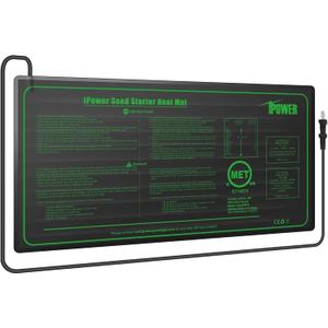 iPower Durable Seedling Heat Mat Warm 10" x 20" Hydroponic Heating Pad Waterproof for Seed Starting Greenhouse and Germination