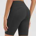 ODODOS 2-Pack High Waist Workout Shorts with Pockets for Women 6"/8" Inseam Tummy Control Gym Athletic Biker Shorts (Black, XS)